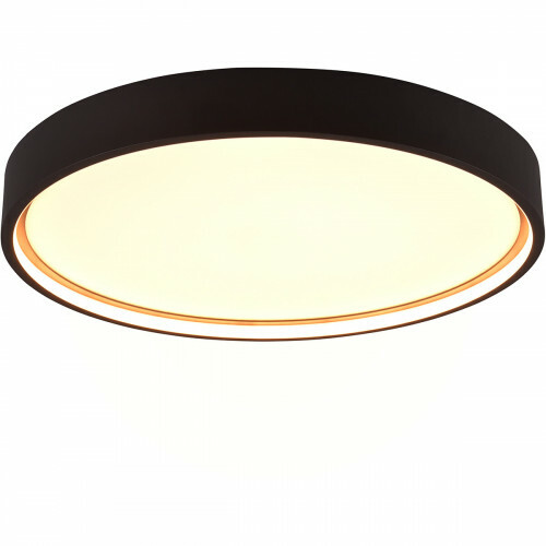 Plafonnier LED - Éclairage de plafond - Trion Dile - 29W - Couleur de lumière ajustable - Rond - Noir mat - Métal