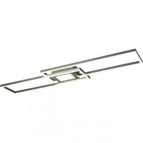 Plafonnier LED - Éclairage de Plafond - Trion Gandon - 37W + 10W - Couleur de lumière ajustable - Dimmable - Rond - Mat Nickel - Aluminium