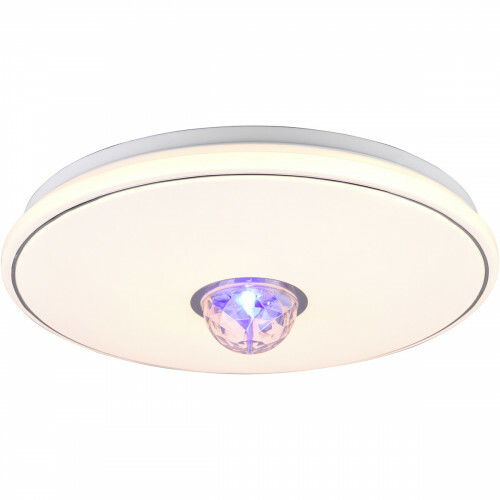 Plafonnier LED - Éclairage de Plafond - Trion Herman - 17W - Blanc Chaud 3000K - RGB - Dimmable - Télécommande - Rond - Mat Blanc - Plastique