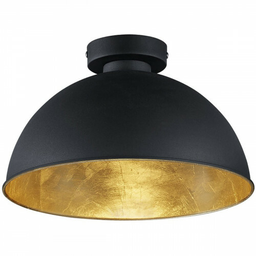 Plafonnier LED - Éclairage de Plafond - Trion Jin - Douille E27 - Rond - Mat Noir - Aluminium
