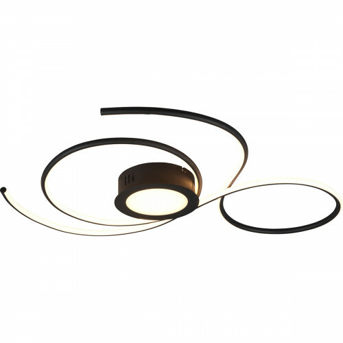 Plafonnier LED - Éclairage de Plafond - Trion Jivino - 48W - Couleur de lumière ajustable - Dimmable - Rond - Mat Noir - Aluminium