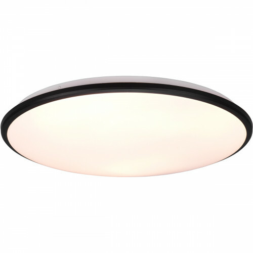 Plafonnier LED - Éclairage de Plafond - Trion Lombis - 34W - Blanc Chaud 3000K - Dimmable - Rond - Mat Noir - Plastique