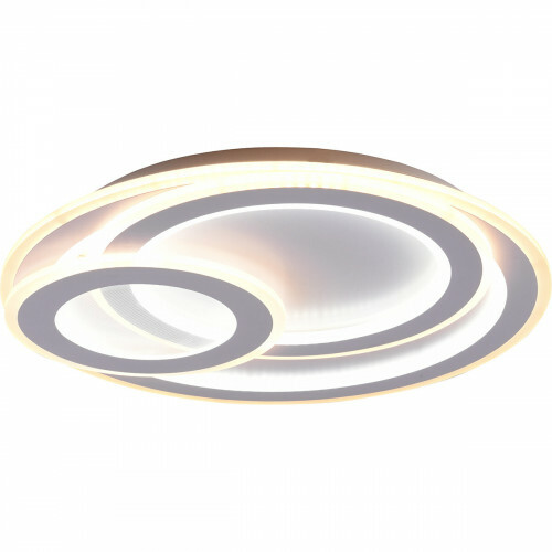 Plafonnier LED - Éclairage de Plafond - Trion Mirna - 74W - Couleur de lumière ajustable - Télécommande - Dimmable - Rond - Mat Blanc - Aluminium
