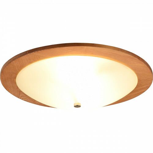 Plafonnier LED - Éclairage de Plafond - Trion Palan - Douille E27 - 2-lumières - Rond - Mat Brun - Bois