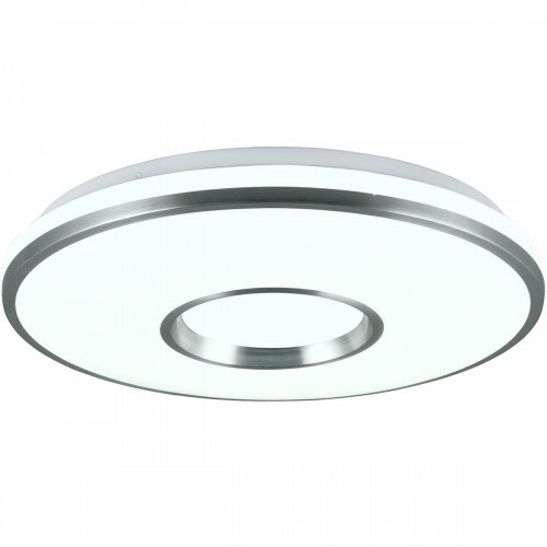 Plafonnier LED - Éclairage de plafond - Trion Reli - 21W - Couleur ajustable - RGB - Commande à distance - Dimmable - Étoile lumineuse - Rond - Aluminium Brossé - Plastique