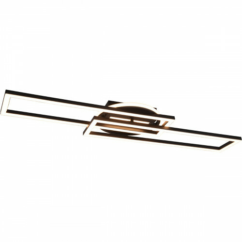 Plafonnier LED - Éclairage de Plafond - Trion Tiger - 30W - Couleur de lumière ajustable - Télécommande - Dimmable - Rectangle - Mat Noir - Aluminium