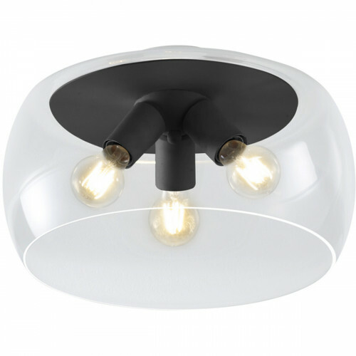 Plafonnier LED - Éclairage de Plafond - Trion Valenti - Douille E27 - Rond - Mat Anthracite - Aluminium