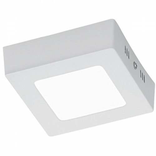 Plafonnier LED - Éclairage de Plafond - Trion Zonin - 5W - Blanc Chaud 3000K - Carré - Mat Blanc - Aluminium