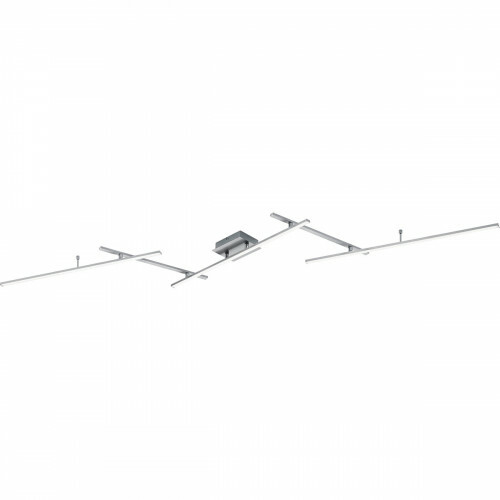 Plafonnier LED - Trion Ardino - 22W - Couleur de lumière ajustable - RGBW - Dimmable - Télécommande - Rectangle - Mat Nickel - Aluminium