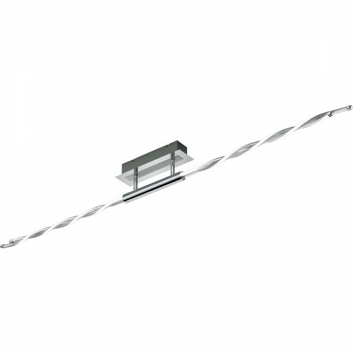 Plafonnier LED - Trion Partino - 28W - Blanc Chaud 3000K - Dimmable - Rectangle - Mat Chrome - Aluminium