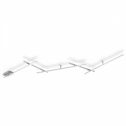 Plafonnier LED - Trion Undiro - 9W - Blanc Chaud 3000K - 5-lumières - Dimmable - Rectangle - Mat Nickel - Aluminium