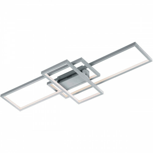 Plafonnier LED WiZ - LED Intelligente - Éclairage de Plafond - Trion Tiagi - 36W - Couleur de lumière ajustable - RGBW - Télécommande - Dimmable - Rectangle - Mat Nickel - Aluminium