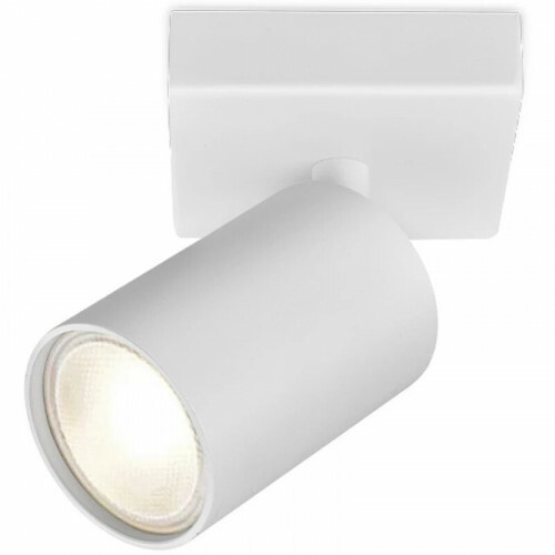 Spot de plafond LED - Brinton Betin - Douille GU10 - 1-lumière - Rond - Mat Blanc - Inclinable - Aluminium