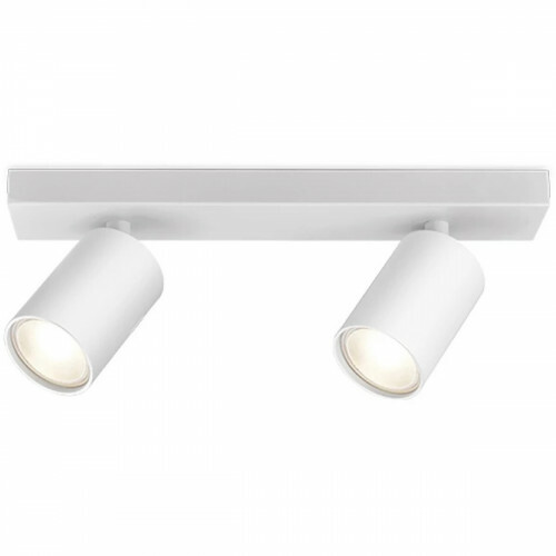Spot de plafond LED - Brinton Betin - Douille GU10 - 2-lumières - Rond - Mat Blanc - Inclinable - Aluminium - Philips - CorePro 840 36D - 9.2W - Blanc Neutre 4000K