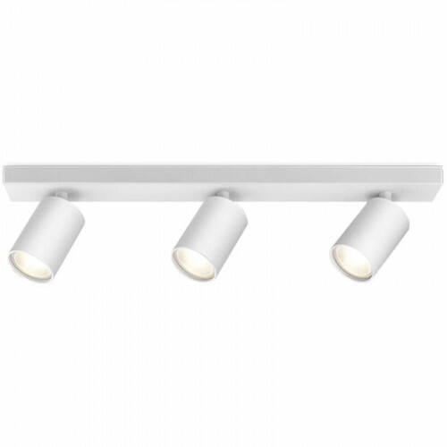 Spot de plafond LED - Brinton Betin - Douille GU10 - 3-lumières - Rond - Mat Blanc - Inclinable - Aluminium