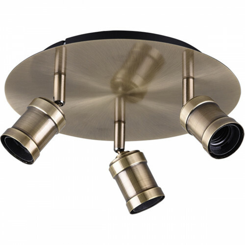 Spot de plafond LED - Trion Korli - Douille E27 - 3-lumières - Rond - Mat Bronze - Aluminium