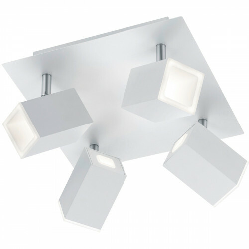 Spot de plafond LED - Trion Laginos - 24W - Blanc Chaud 3000K - Dimmable - Carré - Mat Blanc - Aluminium