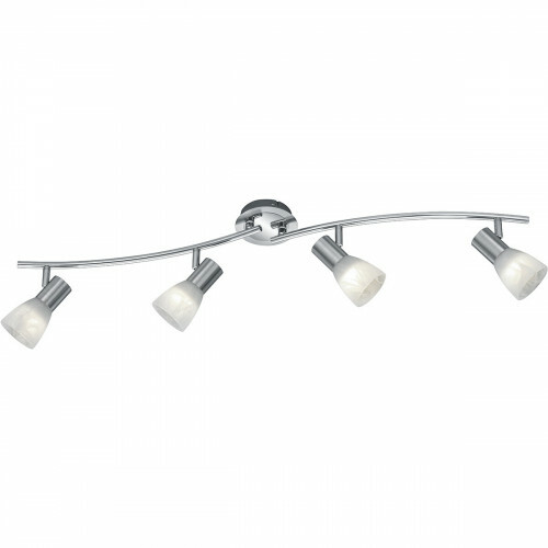 Spot de plafond LED - Trion Levino - Douille E14 - Blanc Chaud 3000K - 4-lumières - Rectangle - Mat Nickel - Aluminium
