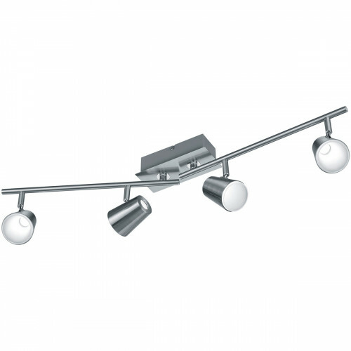 Spot de plafond LED - Trion Narca - 24W - Blanc Chaud 3000K - 4-lumières - Rectangle - Mat Nickel - Aluminium