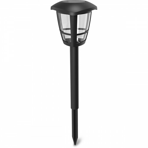 Lampe de jardin à piquer solaire LED - Aigi Nina - 0.06W - Blanc Froid 6500K - Mat Noir - Plastique