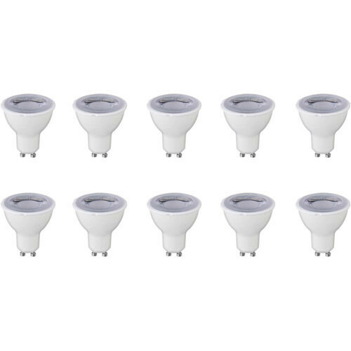 Pack de 10 Spots LED - Douille GU10 - Dimmable - 6W - Blanc Froid 6400K