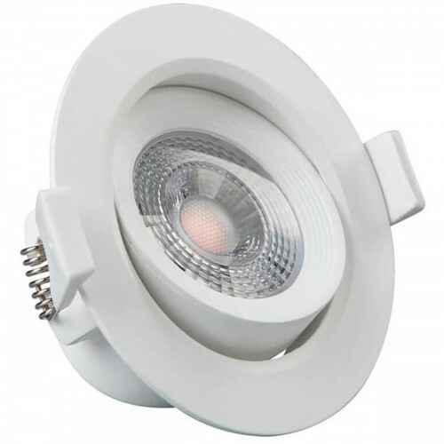 Spot LED - Spot Encastré - Facto Niron - 7W - Blanc Chaud 3000K - Mat Blanc - Rond - Inclinable
