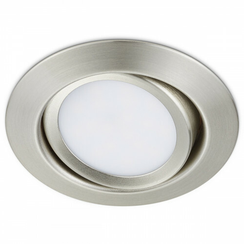 Spot LED - Spot Encastré - Trion Roluno - 5W - Blanc Chaud 3000K - Rond - Mat Nickel - Aluminium - Ø80