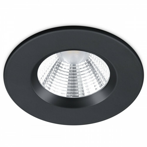 Spot LED - Spot Encastré - Trion Zagrona - 5W - Étanche IP65 - Dimmable - Blanc Chaud 3000K - Mat Noir - Aluminium - Rond