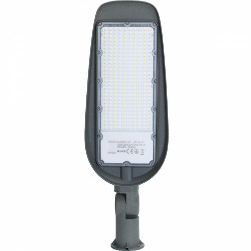 Lampe de rue LED - Éclairage de Rue - Aigi Animo - 200W - Blanc Froid 6500K - Étanche IP65 - Mat Gris - Aluminium