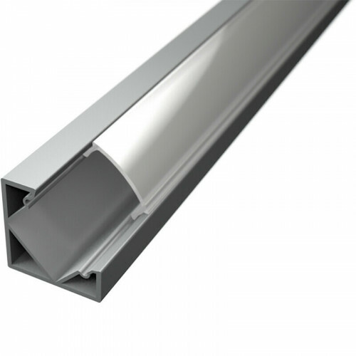 Profil de Bande LED - Delectro Profi - Aluminium - 2 Mètres - 18.5x18.5mm - Profilé d'Angle
