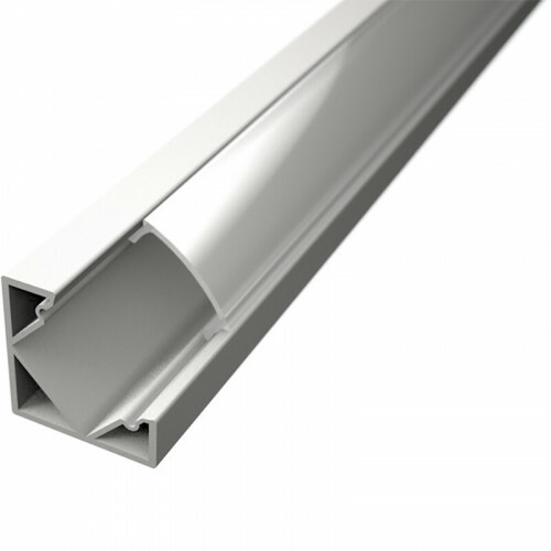 Profil de Bande LED - Delectro Profi - Aluminium Blanc - 1 Mètre - 18.5x18.5mm - Profilé d'Angle
