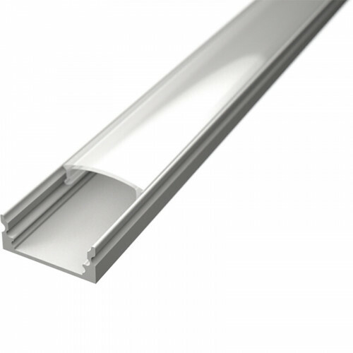 Profil de Bande LED - Delectro Profi - Aluminium Blanc - 1 Mètre - 17.1x8mm - en Saillie