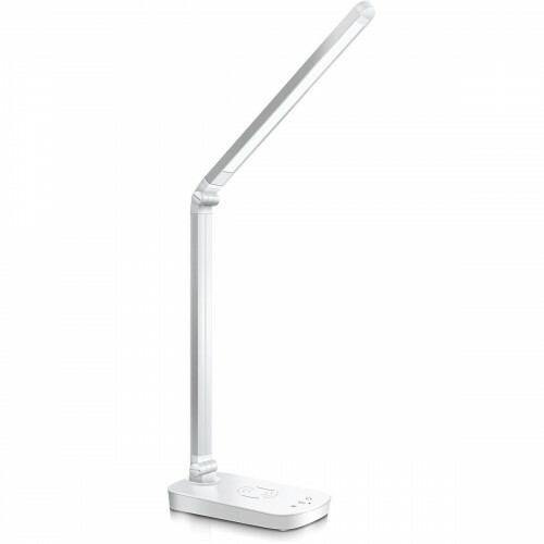Lampe de bureau LED - Aigi Sorina - 5W - Fonction de Charge Sans Fil Qi - Couleur de lumière ajustable - Dimmable - Mat Blanc