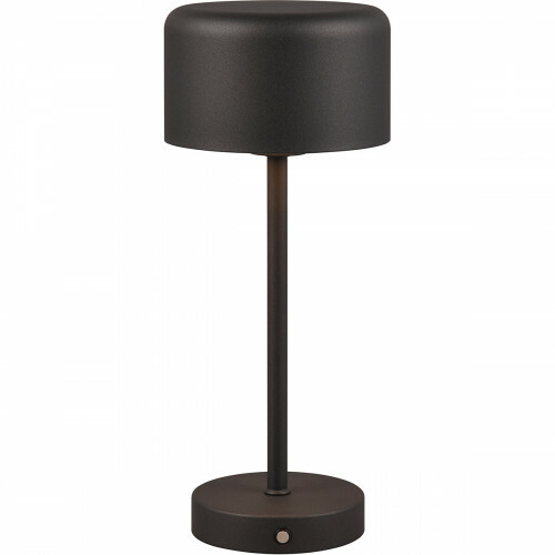Lampe de Table avec Batteries Rechargeables - Trion Elf - 1.5W - Blanc Chaud 3000K - Noir Mat - Métal