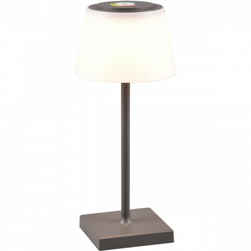 Lampe de Table LED avec Batteries Rechargeables - Trion Sansy - 2.1W - RGBW - Étanche aux Éclaboussures IP44 - Dimmable - Carré - Anthracite