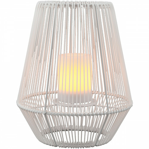 Lampe de Table LED à Énergie Solaire - Trion Minera - Capteur Jour/Nuit - Étanche aux Éclaboussures IP44 - Ovale - Mat Blanc - Plastique