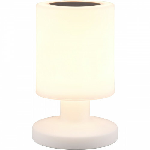 Lampe de Table LED à Énergie Solaire - Lampe de Table Solaire - Trion Silvin - Rechargeable par USB - Blanc Chaud 3000K - Étanche aux Éclaboussures IP44 - Rond - Blanc
