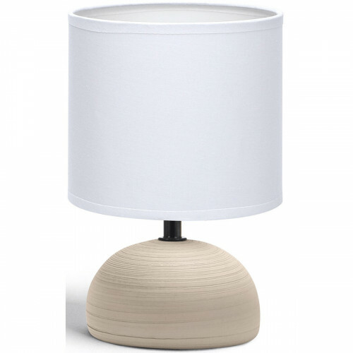 Lampe de Table LED - Éclairage de Table - Aigi Conton 2 - Douille E14 - Rond - Mat Brun - Céramique