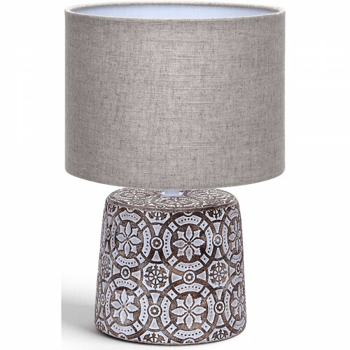 Lampe de Table LED - Éclairage de Table - Aigi Herdon - Douille E14 - Rond - Mat Brun - Céramique