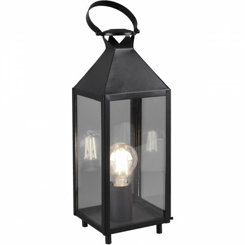 Lampe de Table LED - Éclairage de Table - Trion Fala - Douille E27 - Rectangle - Mat Noir - Aluminium