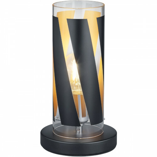 Lampe de Table LED - Éclairage de Table - Trion Farnim - Douille E27 - Rond - Mat Noir - Aluminium