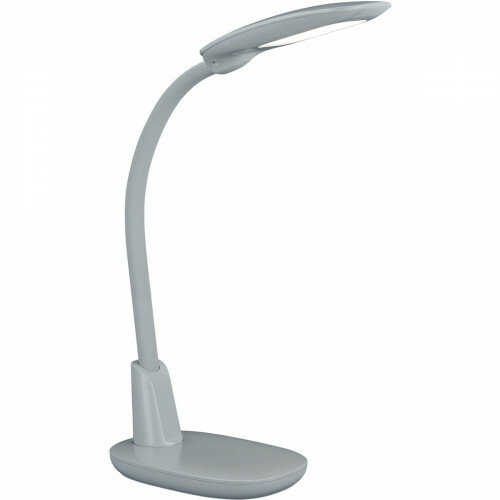 Lampe de bureau LED - Éclairage de Table - Trion Grino - 9W - Dimmable - Rechargeable par USB - Mat Gris - Plastique