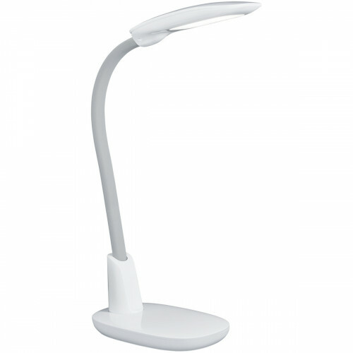 Lampe de bureau LED - Éclairage de Table - Trion Grino - 9W - Dimmable - Rechargeable par USB - Mat Blanc - Plastique