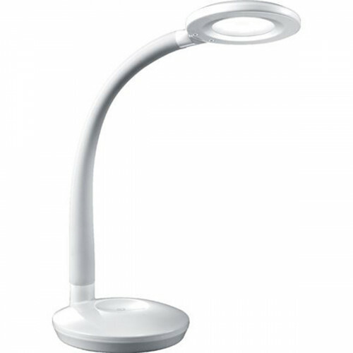 Lampe de bureau LED - Éclairage de Table - Trion Kori - 3W - Blanc Chaud 3000K - Dimmable - Rond - Mat Blanc - Plastique
