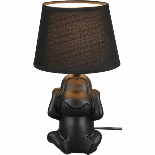 Lampe de Table LED - Éclairage de Table - Trion Milano - Douille E14 - Rond - Mat Noir - Céramique