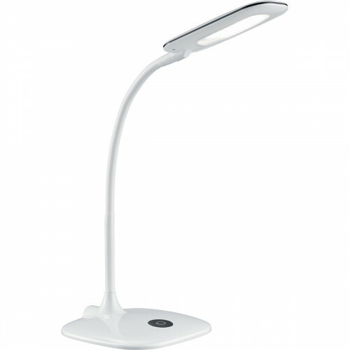 Lampe de bureau LED - Éclairage de Table - Trion Poiny - 4W - Blanc Chaud 3000K - Rond - Mat Blanc - Plastique