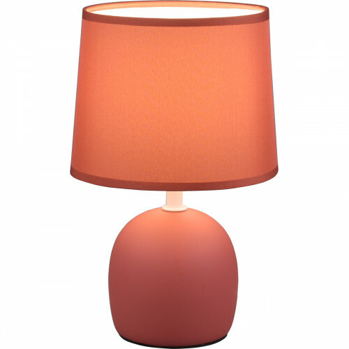 Lampe de Table LED - Éclairage de Table - Trion Zikkom - Douille E14 - Rond - Mat Orange - Céramique