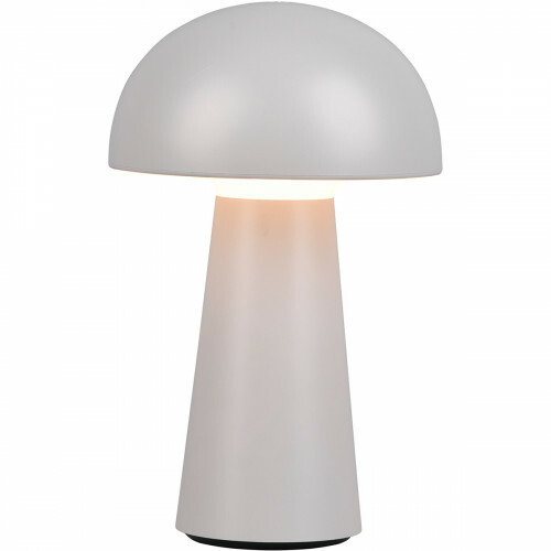 Lampe de Table LED - Éclairage de Table - Trion Lenio - 2W - Blanc Chaud 3000K - Dimmable - Rechargeable par USB - Étanche aux Éclaboussures IP44 - Rond - Mat Gris - Plastique