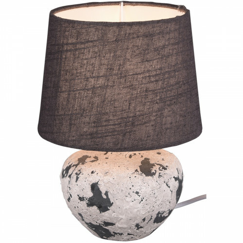Lampe de Table LED - Trion Bae - Douille E14 - Rond - Mat Gris - Céramique
