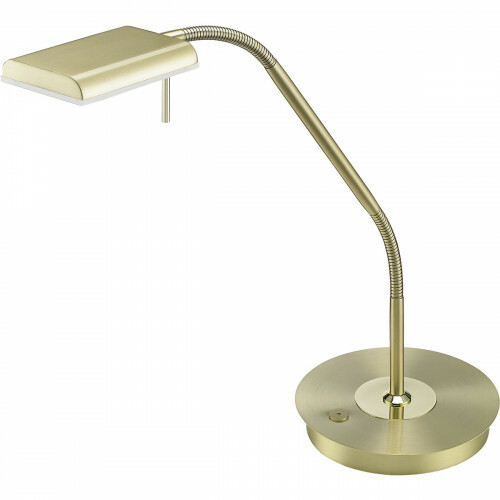 Lampe de bureau LED - Trion Bernaro - 12W - Blanc Chaud 3000K - Dimmable - Rond - Mat Or - Aluminium